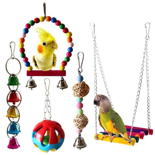 other bird supplies 5pcs parrot toys hanging bell pet cage hammock swing toy for small parakeets cockatiels, conures, macaws,
other bird supplies 5pcs parrot toys hanging bell pet cage hammock swing toy for small parakeets cockatiels, conures, macaws,