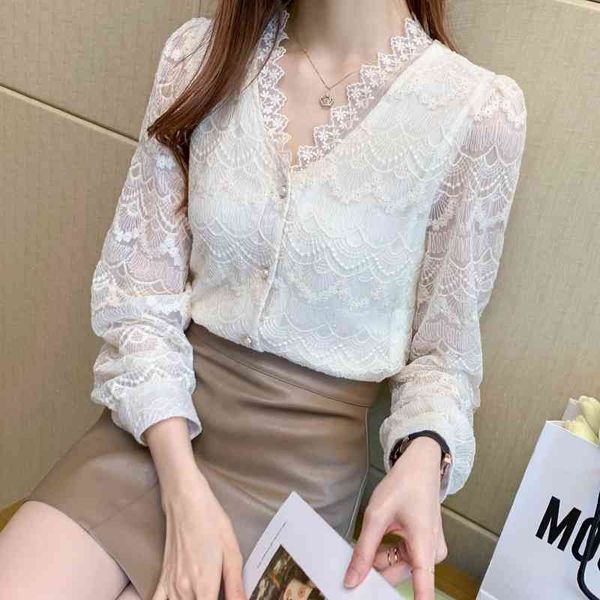 vintage blouse women white lady female loose shirts spring fashion lace long sleeve v-neck 511c 210420
vintage blouse women white lady female loose shirts spring fashion lace long sleeve v-neck 511c 210420