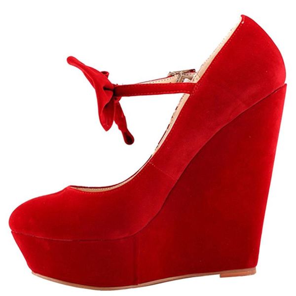 spring bowtie ankle strap super wedge high heels pumps ladies solid suede pointed toe platform butterfly knot party shoes dress, Black
spring bowtie ankle strap super wedge high heels pumps ladies solid suede pointed toe platform butterfly knot party shoes dress, Black
