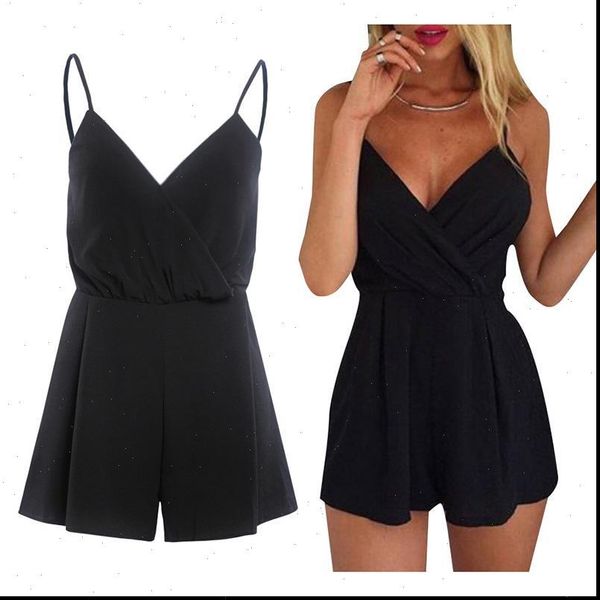 summer clothes solid color womens jumpsuits overalls sleeveless elegant short playsuit, Black;white
summer clothes solid color womens jumpsuits overalls sleeveless elegant short playsuit, Black;white