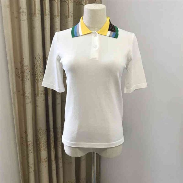 2022 factory wholesale new model summer color stripe f letter polo collar t-shirt short sleeve ice silk casual, White;black
2022 factory wholesale new model summer color stripe f letter polo collar t-shirt short sleeve ice silk casual, White;black