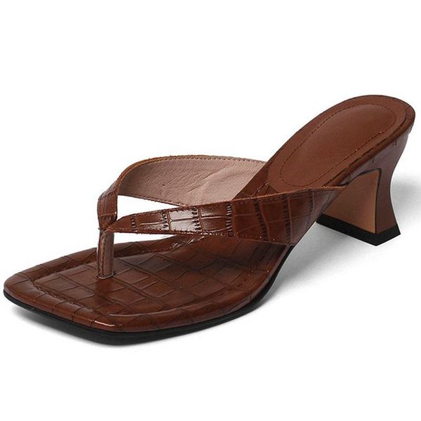 women slippers genuine leather sweet high heels flip flops for 2021 summer office lady party shoes woman, Black
women slippers genuine leather sweet high heels flip flops for 2021 summer office lady party shoes woman, Black