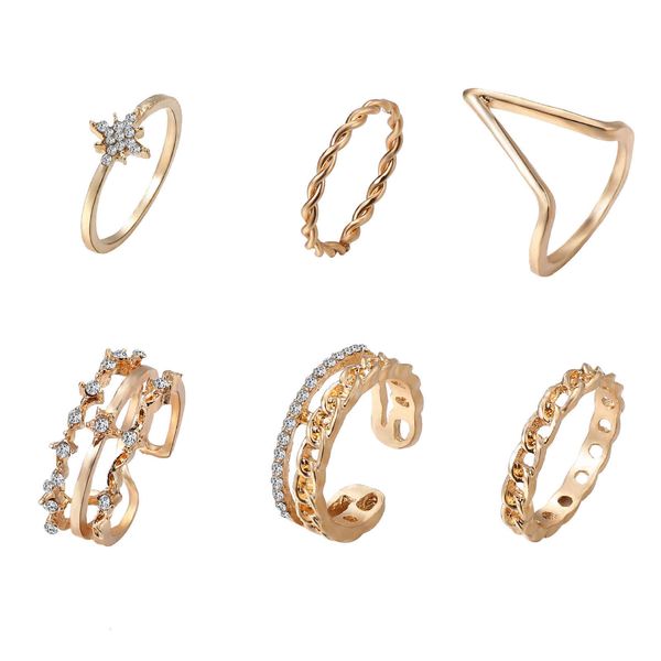 52820 exaggerated personalized gold ring creative geometric inlaid diamond ring 5 pieces set, Silver
52820 exaggerated personalized gold ring creative geometric inlaid diamond ring 5 pieces set, Silver