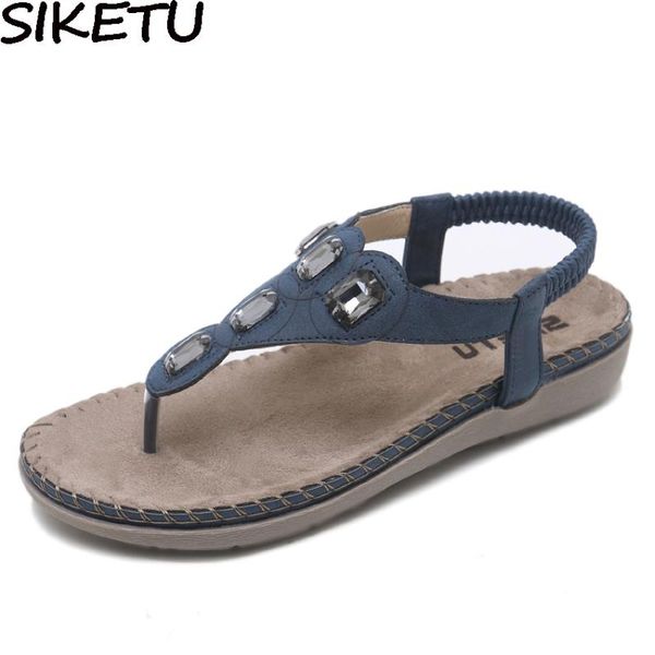 women boho bohemian sandals crystal rhinestone flip flops gypsy elastic band casual flats comfort shoes plus size, Black
women boho bohemian sandals crystal rhinestone flip flops gypsy elastic band casual flats comfort shoes plus size, Black