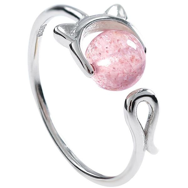 cluster rings pink strawberry crystal transfer bead cat ring for women opening adjustable silver plated jewelry party gift, Golden;silver
cluster rings pink strawberry crystal transfer bead cat ring for women opening adjustable silver plated jewelry party gift, Golden;silver