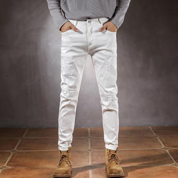 men's jeans white men ripped stretch slim straight spring autumn hip hop denim pants streetwear moto biker man frayed trousers, Blue
men's jeans white men ripped stretch slim straight spring autumn hip hop denim pants streetwear moto biker man frayed trousers, Blue
