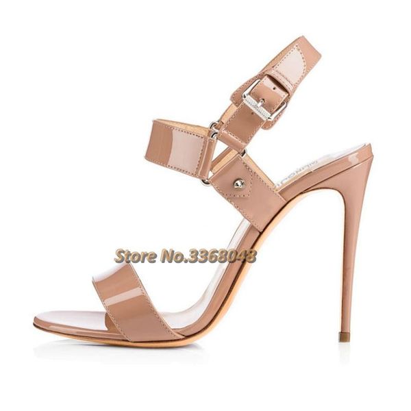 dress shoes stiletto heels summer sandals round toe ankle buckle open patent leather candy color women high, Black
dress shoes stiletto heels summer sandals round toe ankle buckle open patent leather candy color women high, Black
