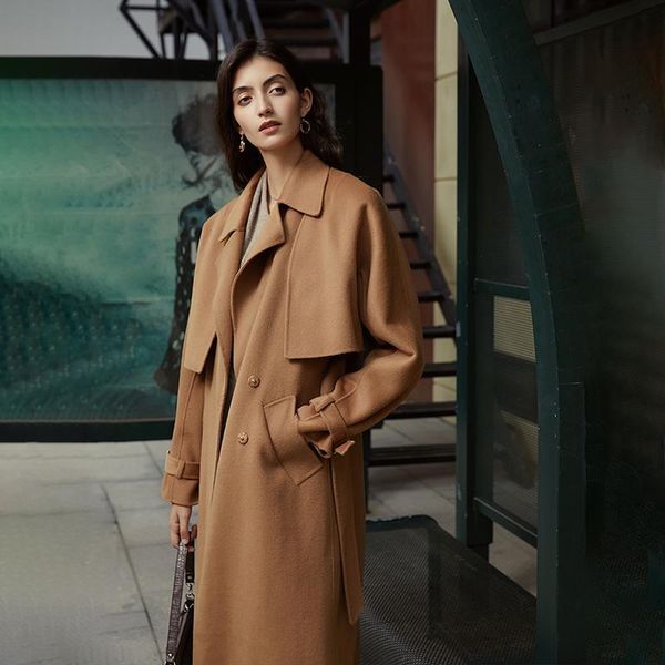 women's wool & blends khaki loose fit double-sided sashes woolen coat parkas long sleeve women fashion tide autumn winter 2011 1dd1913, Black
women's wool & blends khaki loose fit double-sided sashes woolen coat parkas long sleeve women fashion tide autumn winter 2011 1dd1913, Black
