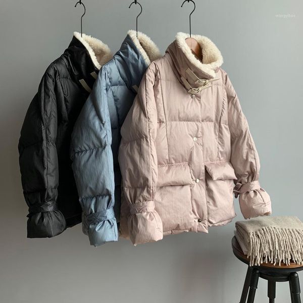 women's down & parkas 2021 winter short cotton overcoat thick solid color chic loose coat cotton-padded jacket, Black
women's down & parkas 2021 winter short cotton overcoat thick solid color chic loose coat cotton-padded jacket, Black