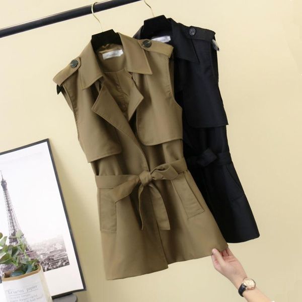 women's vests 2022 women simply with belt sleeveless windbreaker vest jacket office ladies casual trench coat waistcoat outwear y181, Black;white
women's vests 2022 women simply with belt sleeveless windbreaker vest jacket office ladies casual trench coat waistcoat outwear y181, Black;white