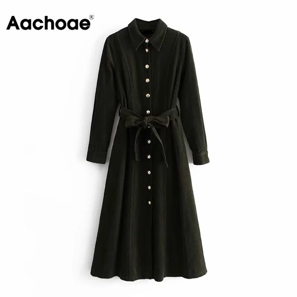 aachoae women vintage corduroy shirt dress with belt metal buttons long sleeve midi dress turn down collar ladies office dresses 210413, Black;gray
aachoae women vintage corduroy shirt dress with belt metal buttons long sleeve midi dress turn down collar ladies office dresses 210413, Black;gray
