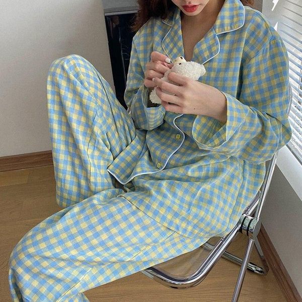 korean style grid girls pajamas set cute winter long sleeve leisure sleepwear for women loose nightwear homewear suit yoga outfits, White;red
korean style grid girls pajamas set cute winter long sleeve leisure sleepwear for women loose nightwear homewear suit yoga outfits, White;red