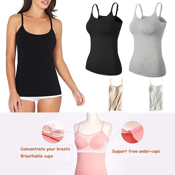 fashion women padded bra spaghetti strap camisole push up vest tank cami sleeveless o-neck women's tanks & camis, White
fashion women padded bra spaghetti strap camisole push up vest tank cami sleeveless o-neck women's tanks & camis, White