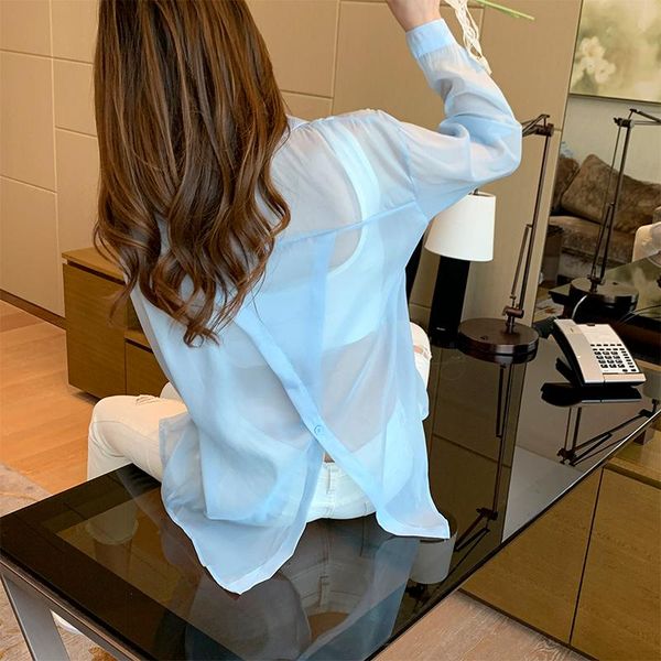 women's blouses & shirts summer long sleeve shirt fashion casual loose thin sunscreen plus size blusas feminina ver o 2021 clothes for, White
women's blouses & shirts summer long sleeve shirt fashion casual loose thin sunscreen plus size blusas feminina ver o 2021 clothes for, White