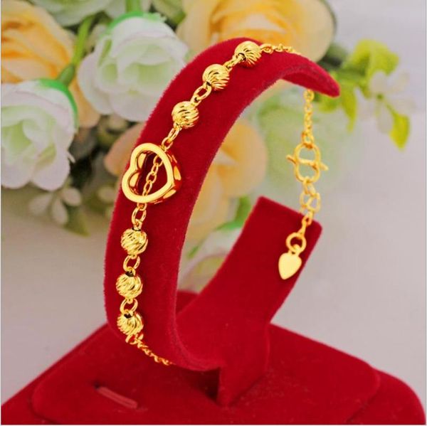 link, chain fashion 24k gold plated bead bracelet for women love heart shape bracelets hand wedding engagement fine jewelry, Black
link, chain fashion 24k gold plated bead bracelet for women love heart shape bracelets hand wedding engagement fine jewelry, Black