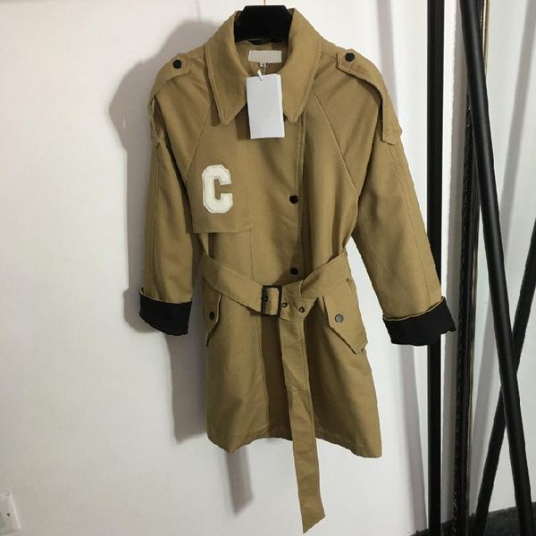 women's trench coats 2021 luxury design fashion letter embroidery patch cloth single row button lapel windbreaker lace up slim long coa, Tan;black
women's trench coats 2021 luxury design fashion letter embroidery patch cloth single row button lapel windbreaker lace up slim long coa, Tan;black