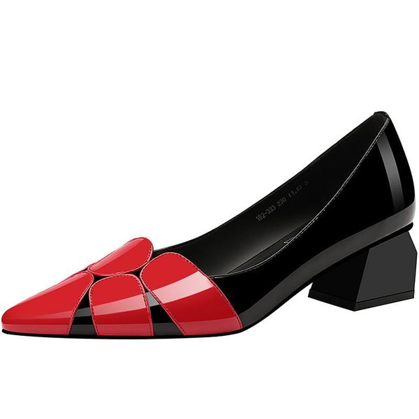 2022 spring new patent leather single shoes womanpointed toe women mid heelsmixed colorsslip onfemale footwareblackred, Black
2022 spring new patent leather single shoes womanpointed toe women mid heelsmixed colorsslip onfemale footwareblackred, Black