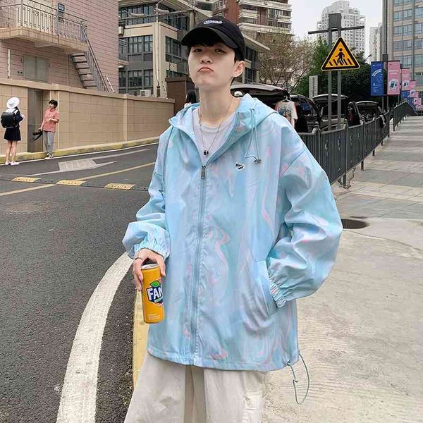 spring and summer 2021 trendy tie dye gradient men's korean fashion cool harasukuri casual street jacket, Black 
spring and summer 2021 trendy tie dye gradient men's korean fashion cool harasukuri casual street jacket, Black