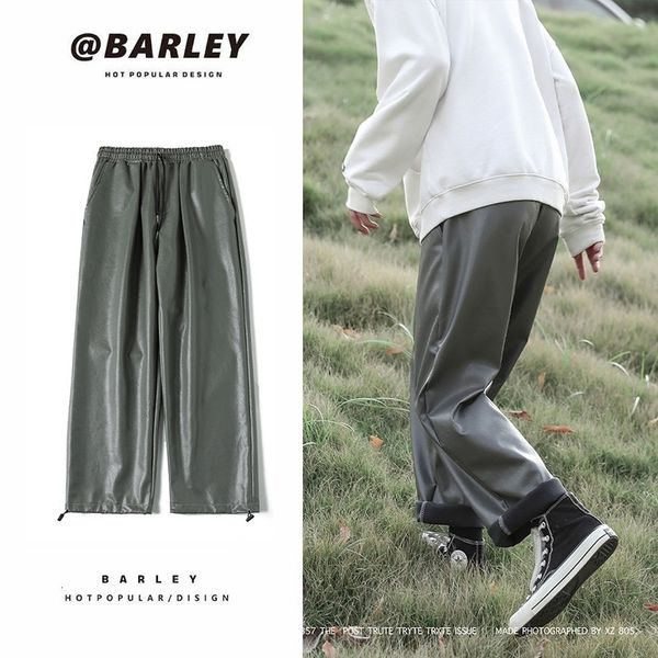 men's pants korean leather fashion drawstring casual men streetwear wild loose hip-hop straight wide-leg mens s-2xl psyz, Black
men's pants korean leather fashion drawstring casual men streetwear wild loose hip-hop straight wide-leg mens s-2xl psyz, Black