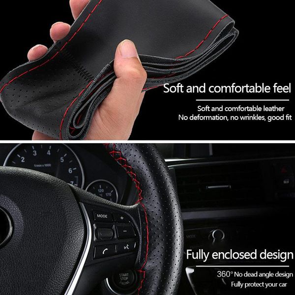 Steering Wheel Covers Premium Genuine Leather Side Hole Car Cover Soft Texture Diameter 38cm CoverCar Accessories
Steering Wheel Covers Premium Genuine Leather Side Hole Car Cover Soft Texture Diameter 38cm CoverCar Accessories