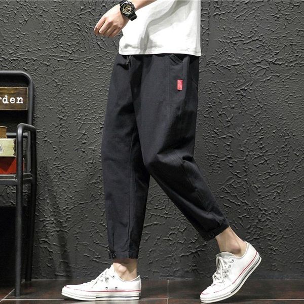 men's pants casual solid color linen loose straight harem streetwear fashion clothing jogging sweatpants, Black
men's pants casual solid color linen loose straight harem streetwear fashion clothing jogging sweatpants, Black