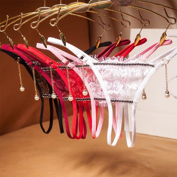 women's panties 1 pcs pearls metal chain thong g-strings lingerie lace underwear transparent briefs, Black;pink
women's panties 1 pcs pearls metal chain thong g-strings lingerie lace underwear transparent briefs, Black;pink