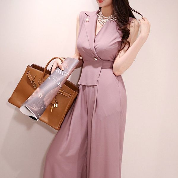 korean summer occupation long jumpsuits women casual rompers ol wear to work fashion wide leg siamese pants 210515, Black;white
korean summer occupation long jumpsuits women casual rompers ol wear to work fashion wide leg siamese pants 210515, Black;white