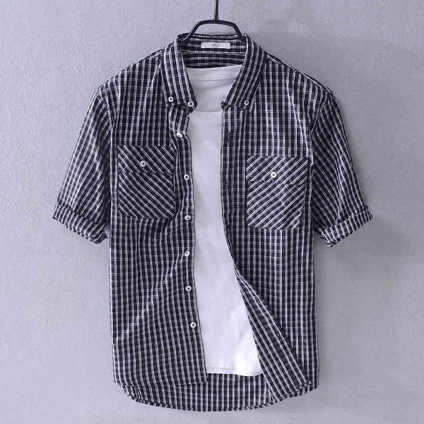 men's t-shirts style summer plaid brand casual navy blue shirts for men fashion breathable shirt male half sleeve chemise znk6, White;black
men's t-shirts style summer plaid brand casual navy blue shirts for men fashion breathable shirt male half sleeve chemise znk6, White;black