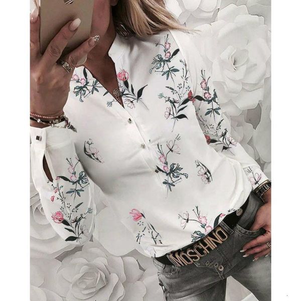 women's & fashion autumn women shirts boho long sleeve turn-down collar printed blouses top, White
women's & fashion autumn women shirts boho long sleeve turn-down collar printed blouses top, White
