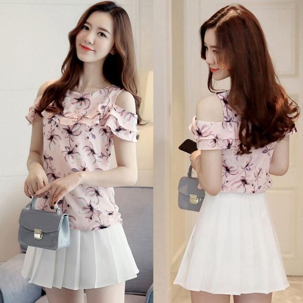 women's t-shirt summer graphic t shirts women clothing off shoulder ruffles casual chiffon floral print tee shirt femme, White
women's t-shirt summer graphic t shirts women clothing off shoulder ruffles casual chiffon floral print tee shirt femme, White