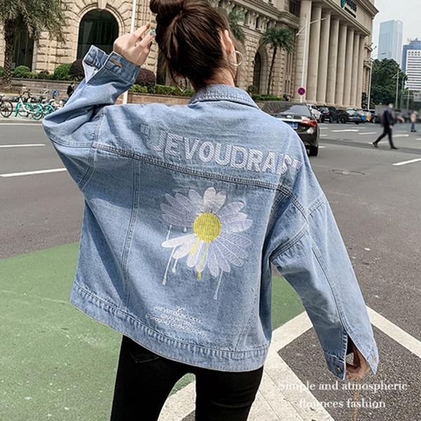women's jackets 2021 autumn denim jacket female embroidery slingle breasted loose spring coat black casual mujer, Black;brown
women's jackets 2021 autumn denim jacket female embroidery slingle breasted loose spring coat black casual mujer, Black;brown