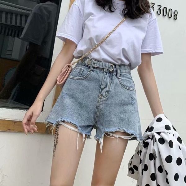 women's shorts denim 2020 summer new high waist wide leg korean version thin pants, White;black
women's shorts denim 2020 summer new high waist wide leg korean version thin pants, White;black