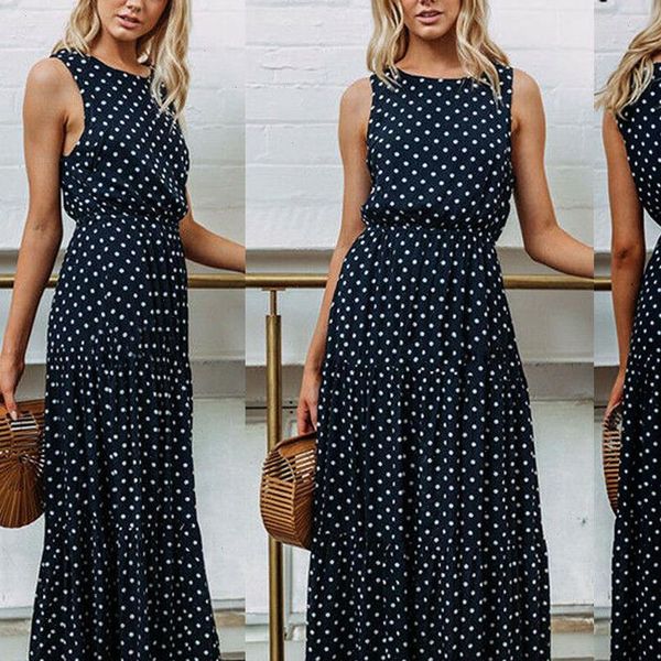bobo women dress dark blue boho loose sleeveless holiday dot print long maxi evening party beach dresses sundress, Black;gray
bobo women dress dark blue boho loose sleeveless holiday dot print long maxi evening party beach dresses sundress, Black;gray