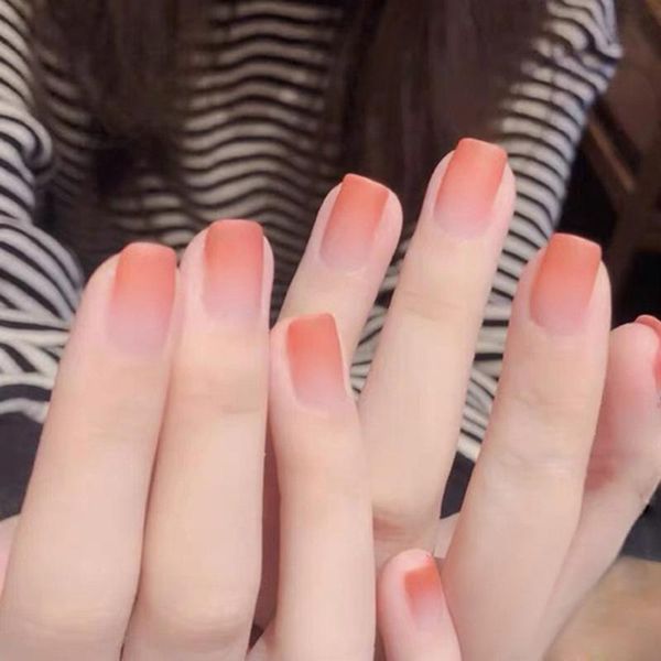 false nails 24pcs pink gradient fake nail girls short square head frosted matte wearable press on full cover manicure art tips, Red;gold
false nails 24pcs pink gradient fake nail girls short square head frosted matte wearable press on full cover manicure art tips, Red;gold