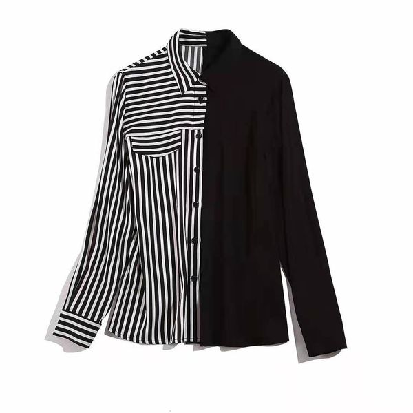 european and american women's clothing 2021 the spring long sleeve mosaic stripe print fashion silk shirt i8ij, White
european and american women's clothing 2021 the spring long sleeve mosaic stripe print fashion silk shirt i8ij, White