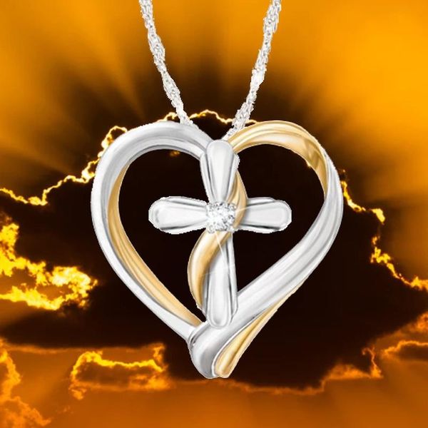 pendant necklaces classic heart-shaped cross female necklace jewelry fashion valentine's day gift wholesale, Silver
pendant necklaces classic heart-shaped cross female necklace jewelry fashion valentine's day gift wholesale, Silver