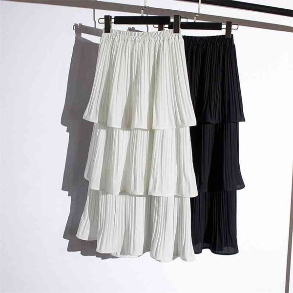 summer korean simple white elastic high waist slim chiffon cake skirt casual all-match women pleated 210527, Black
summer korean simple white elastic high waist slim chiffon cake skirt casual all-match women pleated 210527, Black