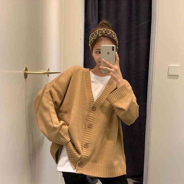 autumn winter loose-fitting v-neck long-sleeved sweater for women wearing retro knitted cardigan jackets for women, White;black
autumn winter loose-fitting v-neck long-sleeved sweater for women wearing retro knitted cardigan jackets for women, White;black