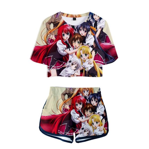 women's tracksuits summer 3d high school dxd two piece sets exposed navel t shirt+shorts casual girls cartoon suits clothing, Gray
women's tracksuits summer 3d high school dxd two piece sets exposed navel t shirt+shorts casual girls cartoon suits clothing, Gray
