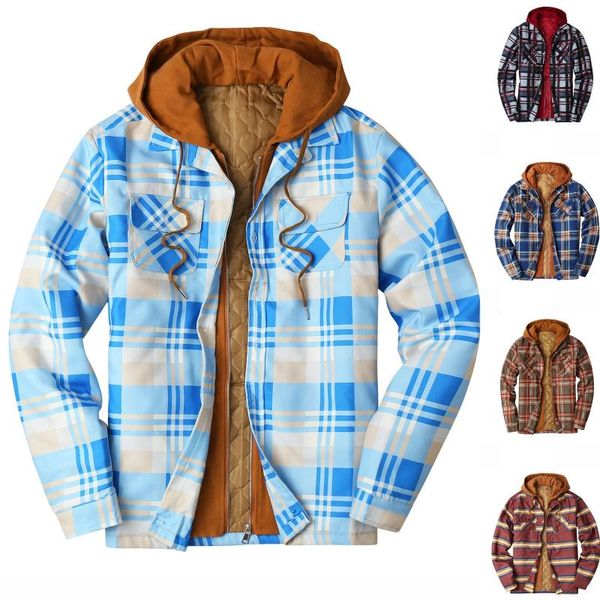 men's jackets plaid shirt jacket for men autumn winter pocket hooded padded loose european american overcoat #40, Black;brown
men's jackets plaid shirt jacket for men autumn winter pocket hooded padded loose european american overcoat #40, Black;brown