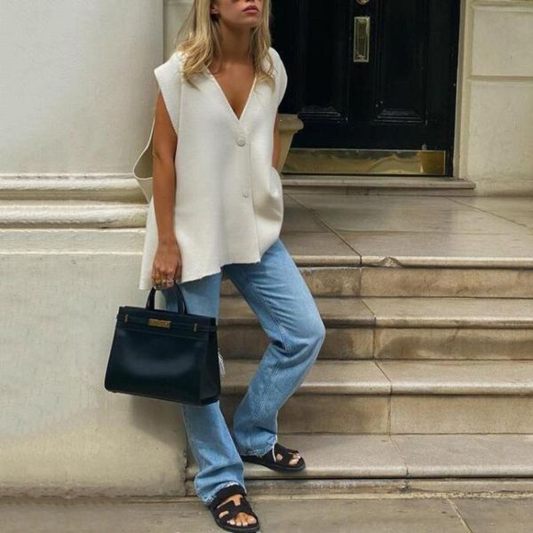 women's knits & tees holiwind 2021 asymmetric v-neck vest sweater women beige sleeveless cardigan oversized autumn winter fashion casua, White
women's knits & tees holiwind 2021 asymmetric v-neck vest sweater women beige sleeveless cardigan oversized autumn winter fashion casua, White