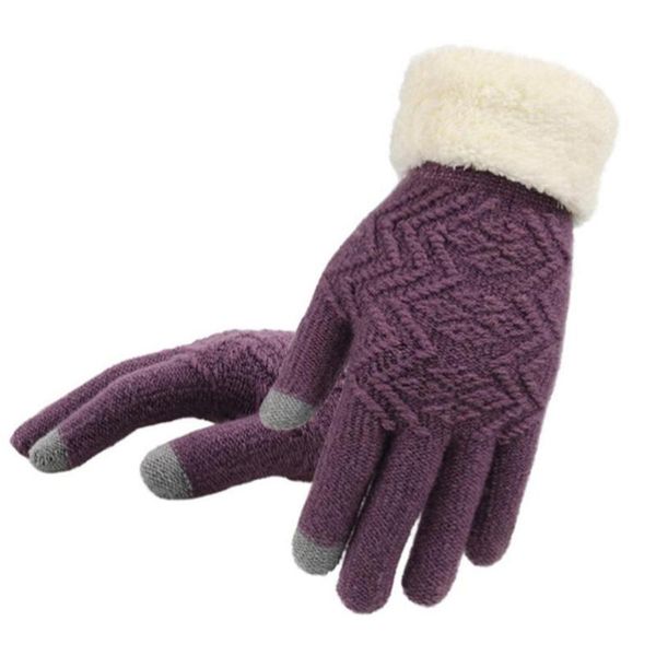 five fingers gloves winter touch screen knitted women knit mittens female thick plush wrist driving glove, Blue;gray
five fingers gloves winter touch screen knitted women knit mittens female thick plush wrist driving glove, Blue;gray