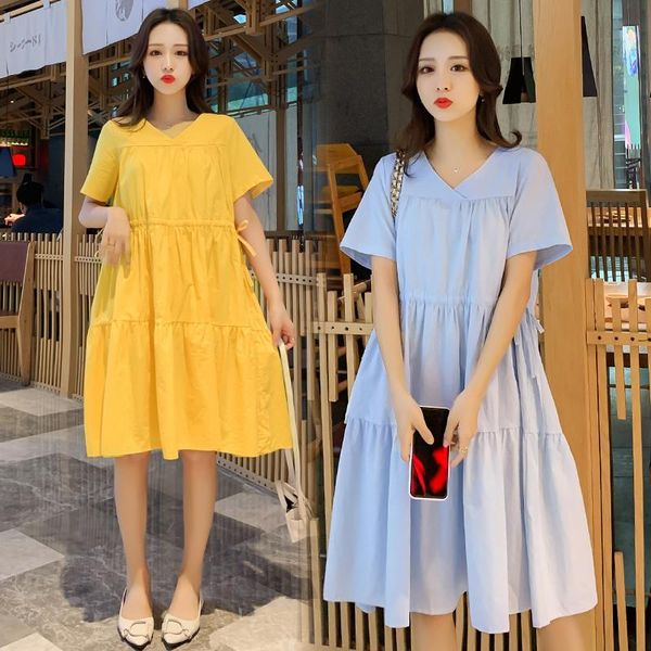 maternity dresses 6081# clothes summer cotton v neck solid color loose stylish a line dress for pregnant women mom, White
maternity dresses 6081# clothes summer cotton v neck solid color loose stylish a line dress for pregnant women mom, White