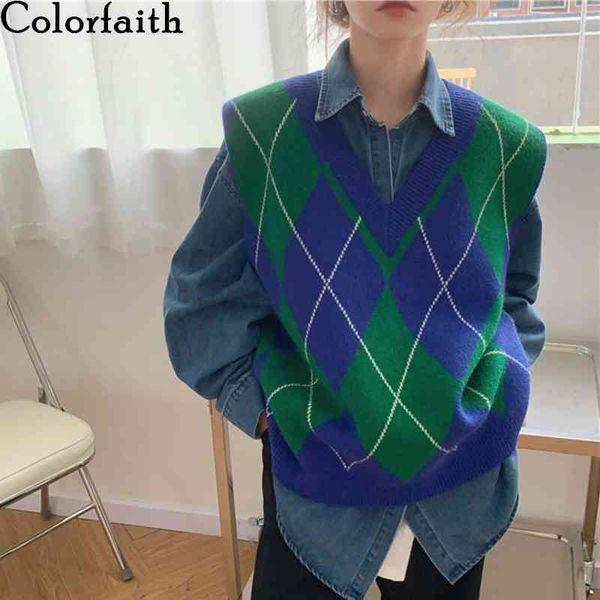 colorfaith new winter spring women sweaters pullover v-neck sleeveless oversize knitted checkered vintage lady vest swv6457 210413, White;black
colorfaith new winter spring women sweaters pullover v-neck sleeveless oversize knitted checkered vintage lady vest swv6457 210413, White;black