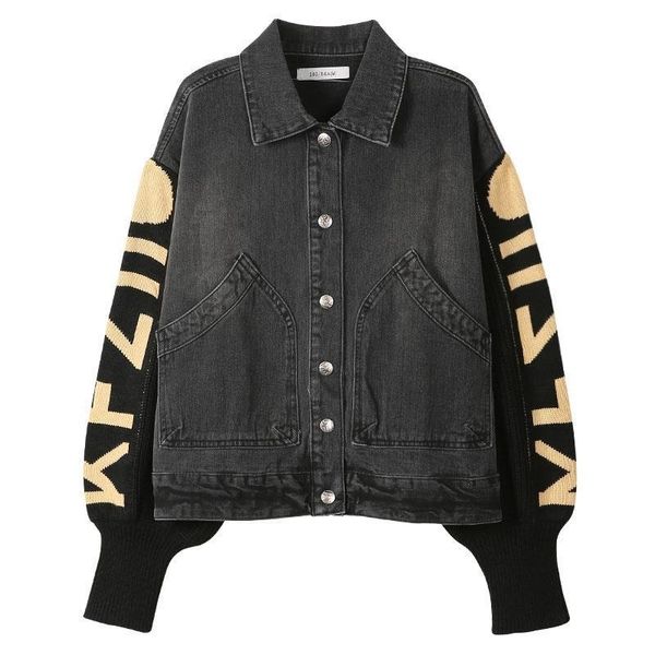 women's jackets autumn new personality stitching trend denim jacket old temperament wild thin korean coat 6p0i, Black;brown
women's jackets autumn new personality stitching trend denim jacket old temperament wild thin korean coat 6p0i, Black;brown