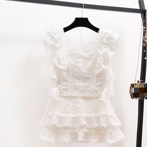womens tracksuits summer hollow out embroidery lace set suits ruffles short sleeve white mini skirts 2 piece sets, Gray
womens tracksuits summer hollow out embroidery lace set suits ruffles short sleeve white mini skirts 2 piece sets, Gray