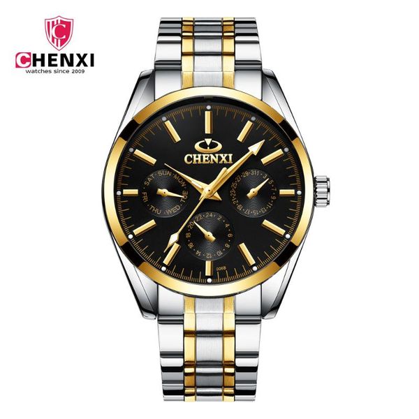 wristwatches chenxi 006b luxury relojes yellow gold stainless steel business watches for men male 3 eyes waterproof quartz, Slivery;brown
wristwatches chenxi 006b luxury relojes yellow gold stainless steel business watches for men male 3 eyes waterproof quartz, Slivery;brown
