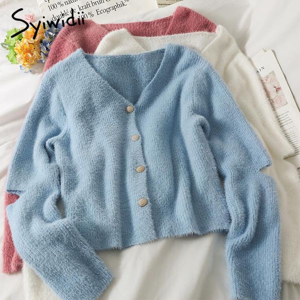 women's knits & tees syiwidii hole knit single breasted cropped sweater pink cardigan fall 2021 women clothing casual v neck long sleev, White
women's knits & tees syiwidii hole knit single breasted cropped sweater pink cardigan fall 2021 women clothing casual v neck long sleev, White