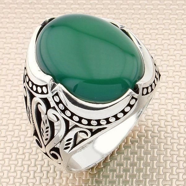 dished oval green agate stone men silver ring with symmetrical motif made in turkey solid 925 sterling cluster rings, Golden;silver
dished oval green agate stone men silver ring with symmetrical motif made in turkey solid 925 sterling cluster rings, Golden;silver