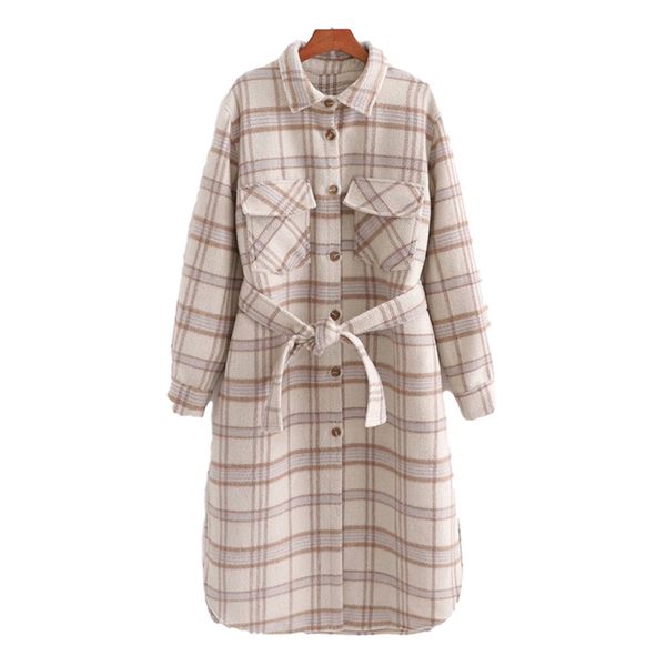casual women oversized plaid sashes shirt coat fashion ladies elegant long outwear female chic single breasted blouse 210515, White
casual women oversized plaid sashes shirt coat fashion ladies elegant long outwear female chic single breasted blouse 210515, White